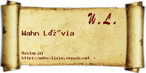Wahn Lívia névjegykártya